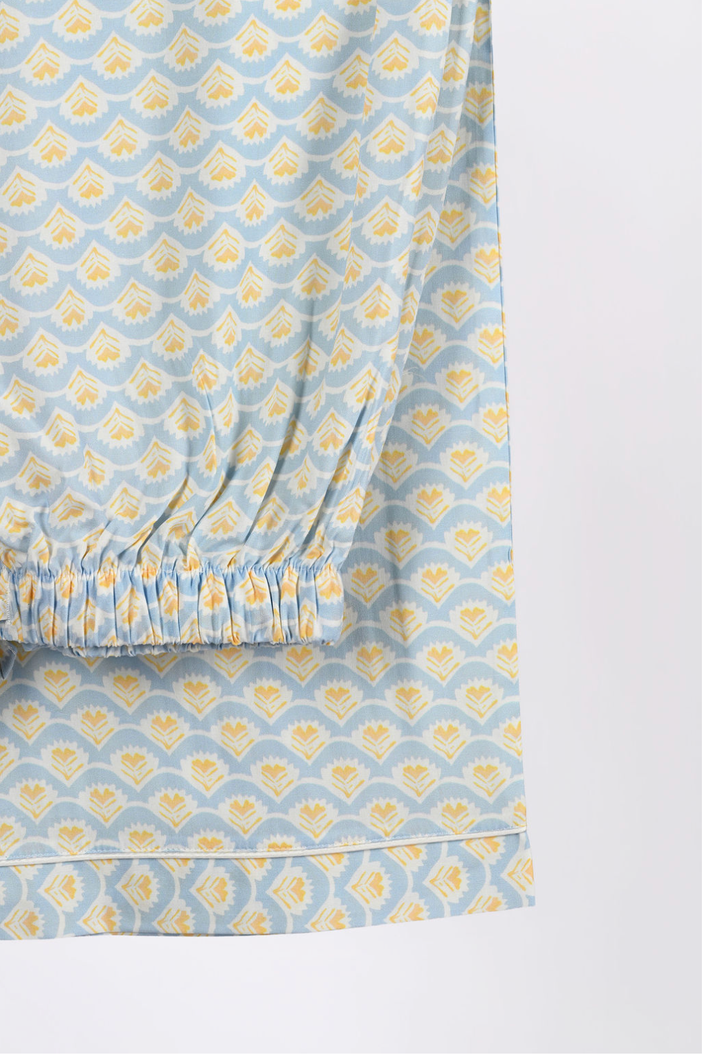 Soft yellow and blue pattern pajama