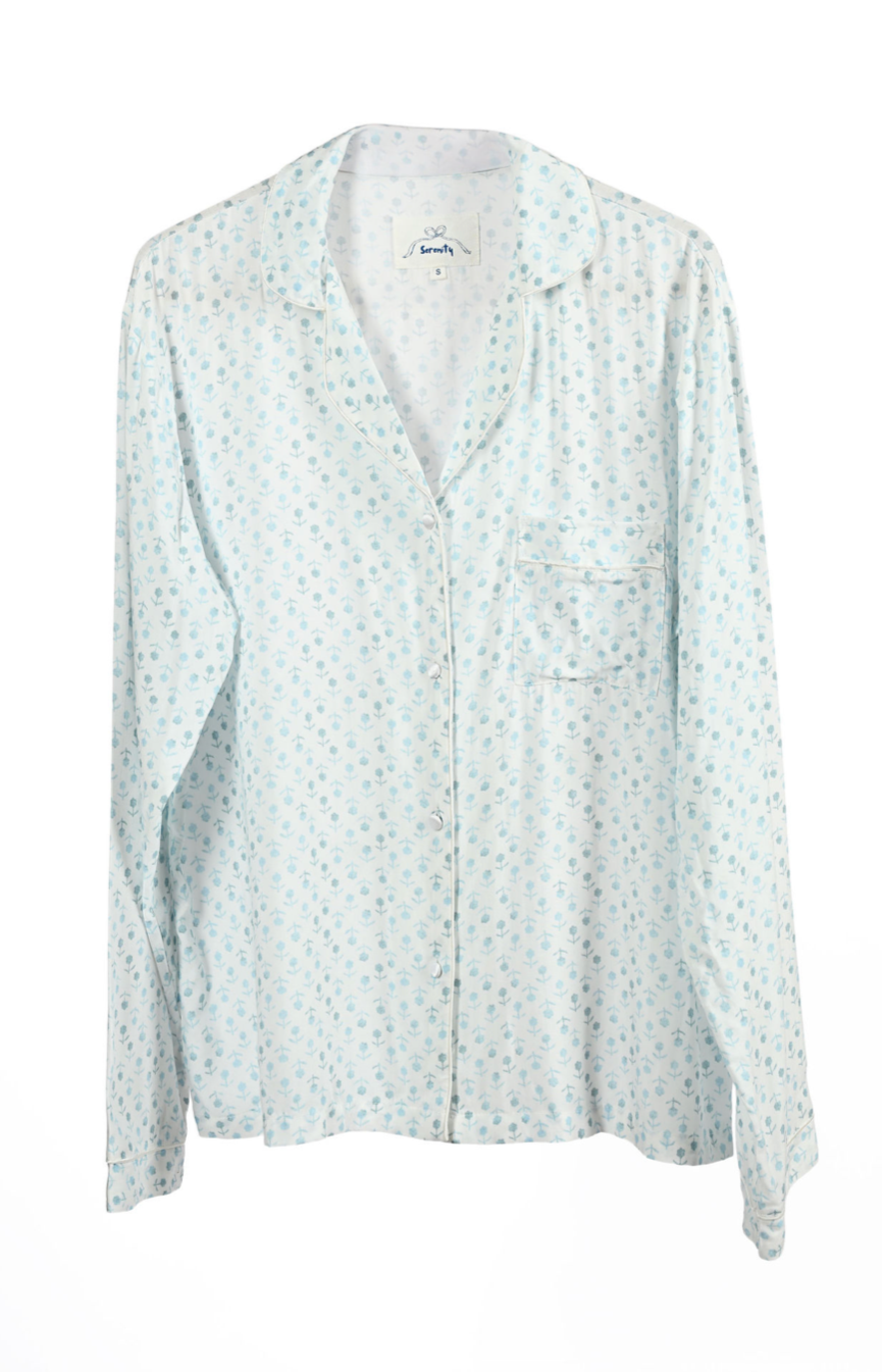 Soft blue floral pattern Pajama